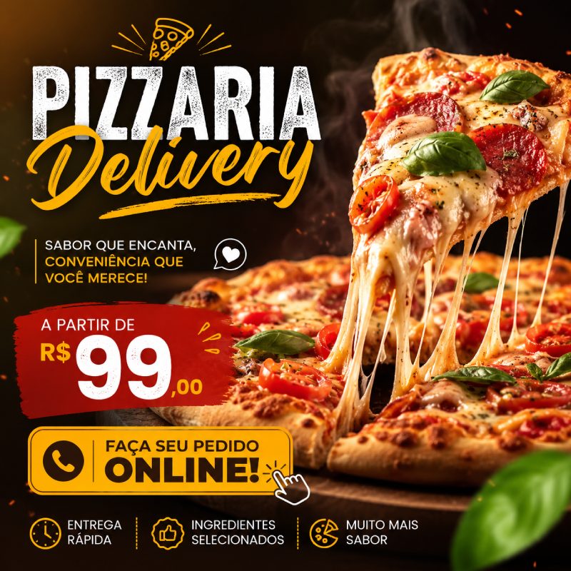 Exemplo de arte de campanha para delivery gerada pela IA do Pedizap